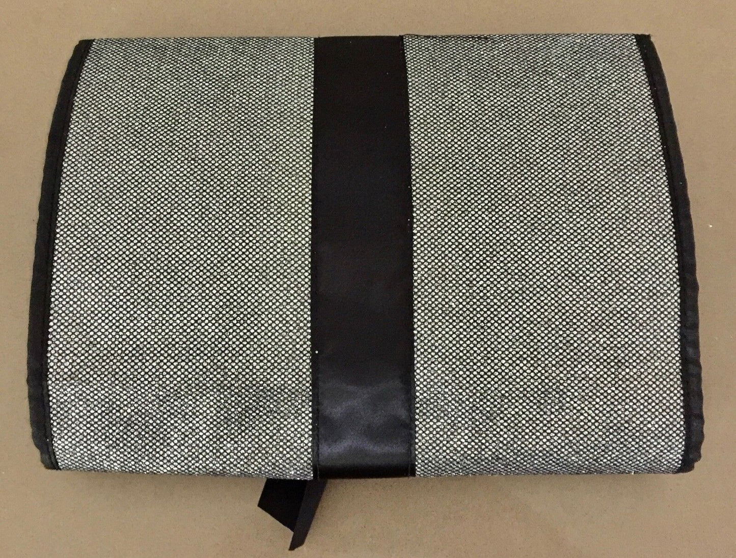 HD CARRY CASE Storage Bag Silver Glitter Black Double Pouch Protective Mat NEW