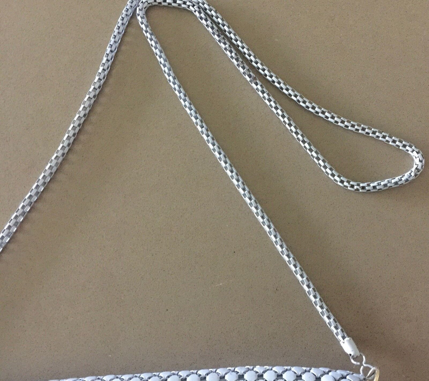 SHOULDER BAG Aluminium MESH Handbag Dove Grey Envelope Clutch Hong Kong Vintage