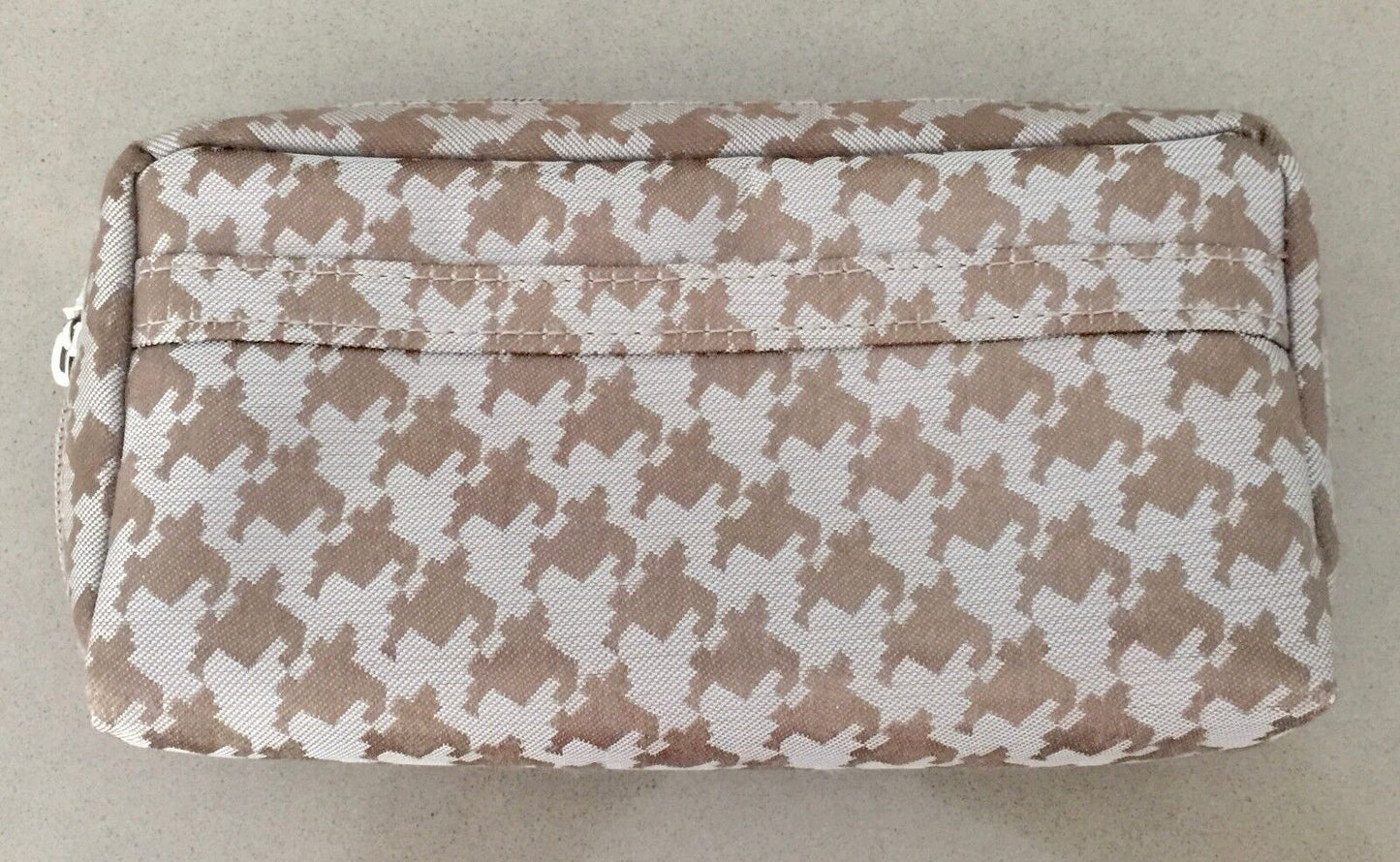 SERRA Makeup Bags Taupe & Bronze Herringbone Pouch 3 Piece Set NEW