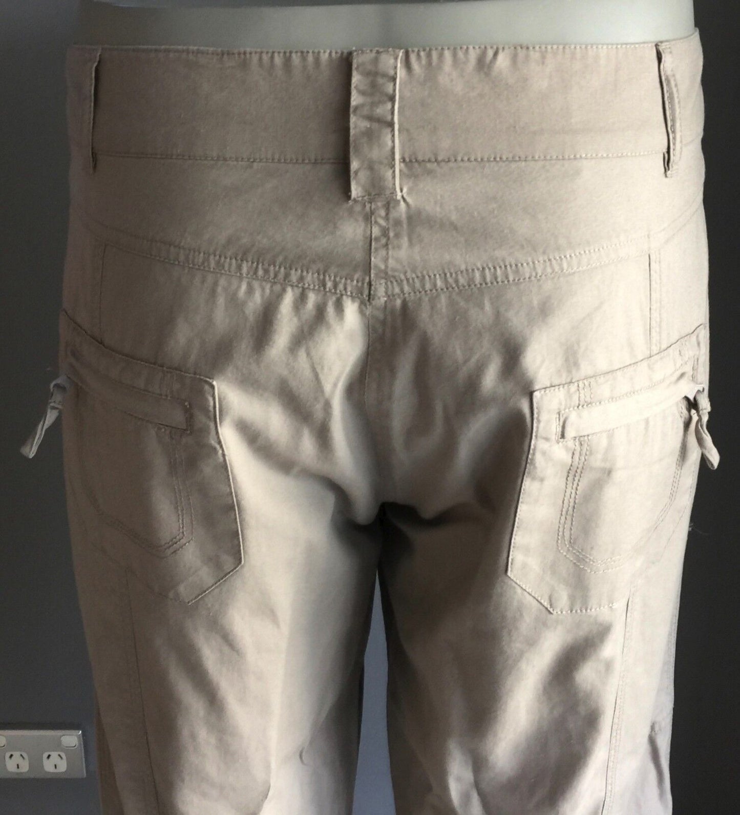 LIZ JORDAN Pants Wide Leg Crop Casual Light Brown Plus Size 18 NEW