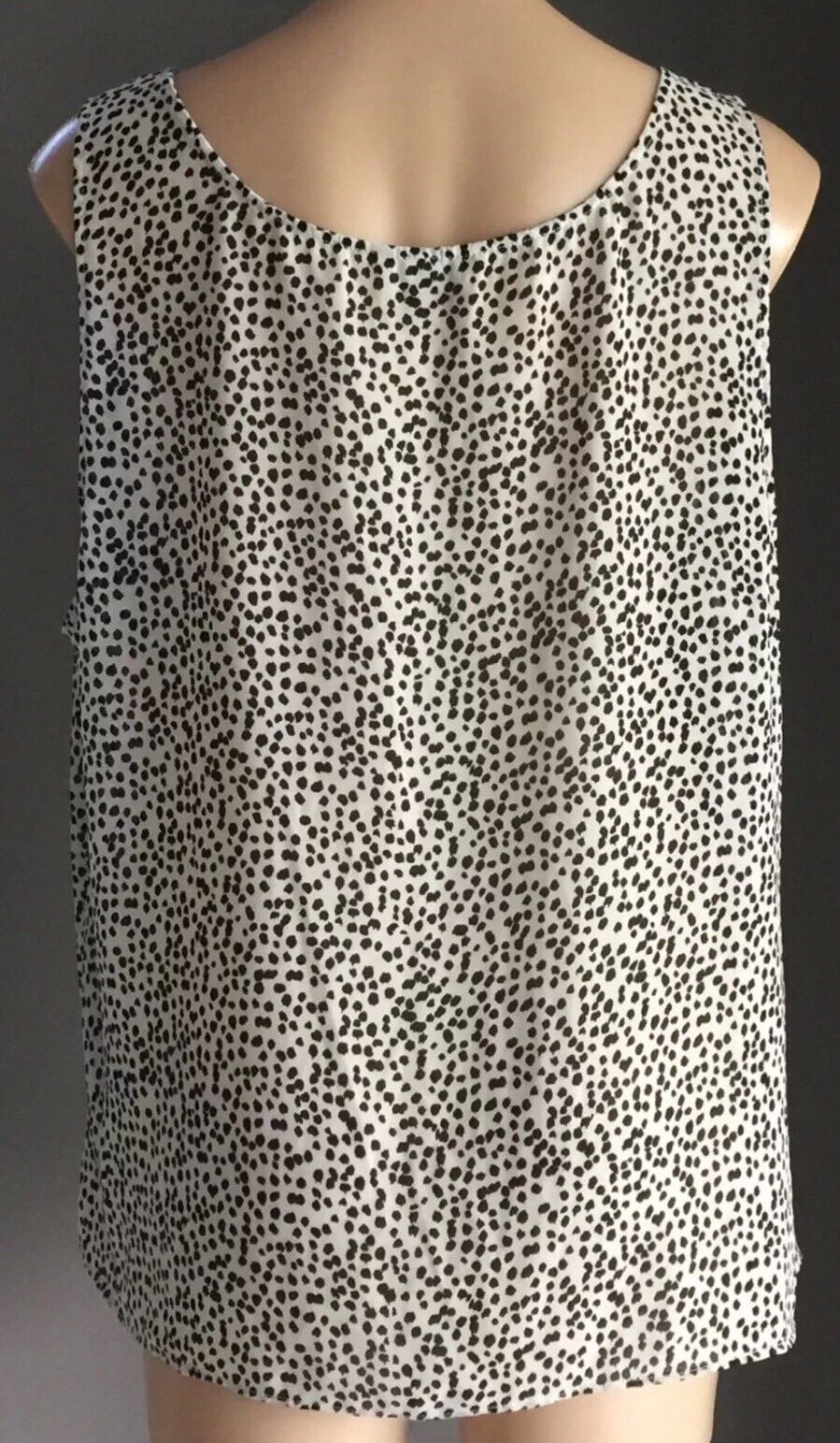 SUZANNE GRAE Twin Set White Black Cheetah Print Split Front Back Twofer Size 18