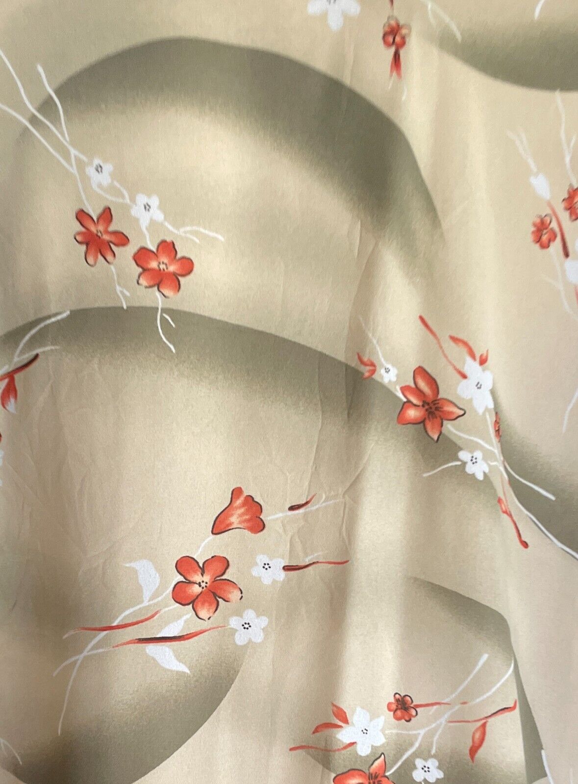 DRESS COMPANY by STITCHES Over Shirt Beige Khaki White Red Floral Size 18 NOS