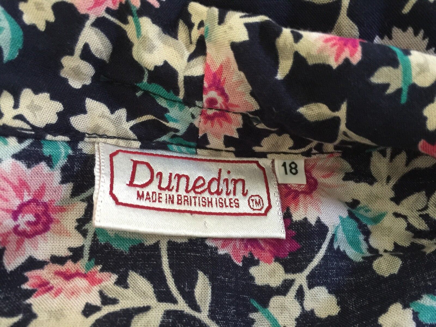 DUNEDIN 2 Piece Skirt Suit Set Scottish Made Floral Blouse Skirt Size 18