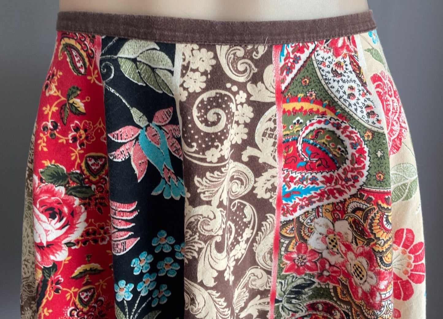 MALENA ORTIZ Circle Skirt Multicoloured & Print Knee Length Size 46 AU 18