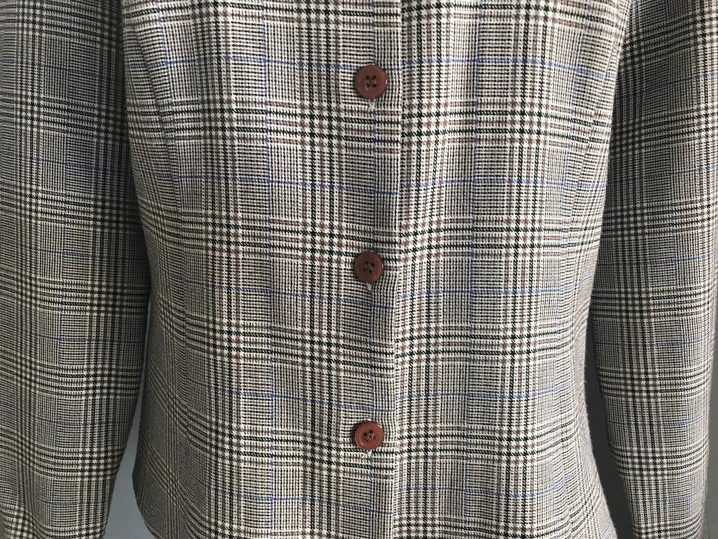 GUESS JEANS USA Jacket Brown Plaid Long Sleeve Shirt Ladies Size L 14 Vintage