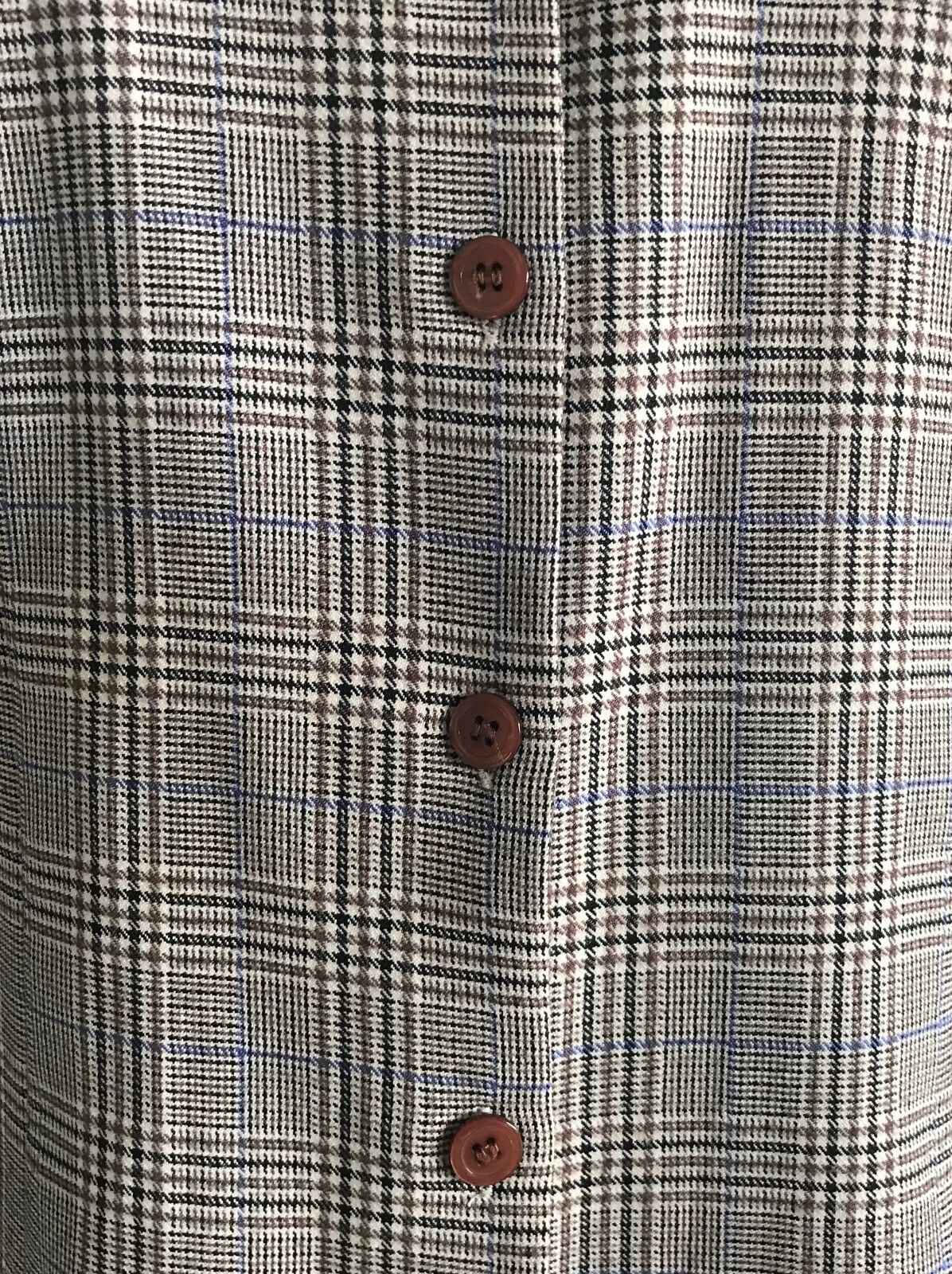 GUESS JEANS USA Jacket Brown Plaid Long Sleeve Shirt Ladies Size L 14 Vintage