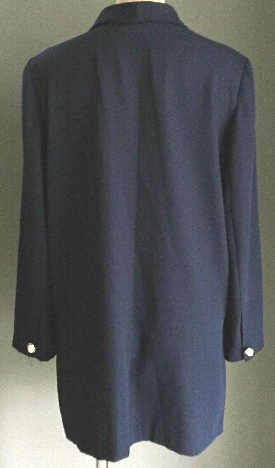 Vintage STITCHES Soft Jacket Navy Blue Long Sleeve Blazer Ladies Size 14