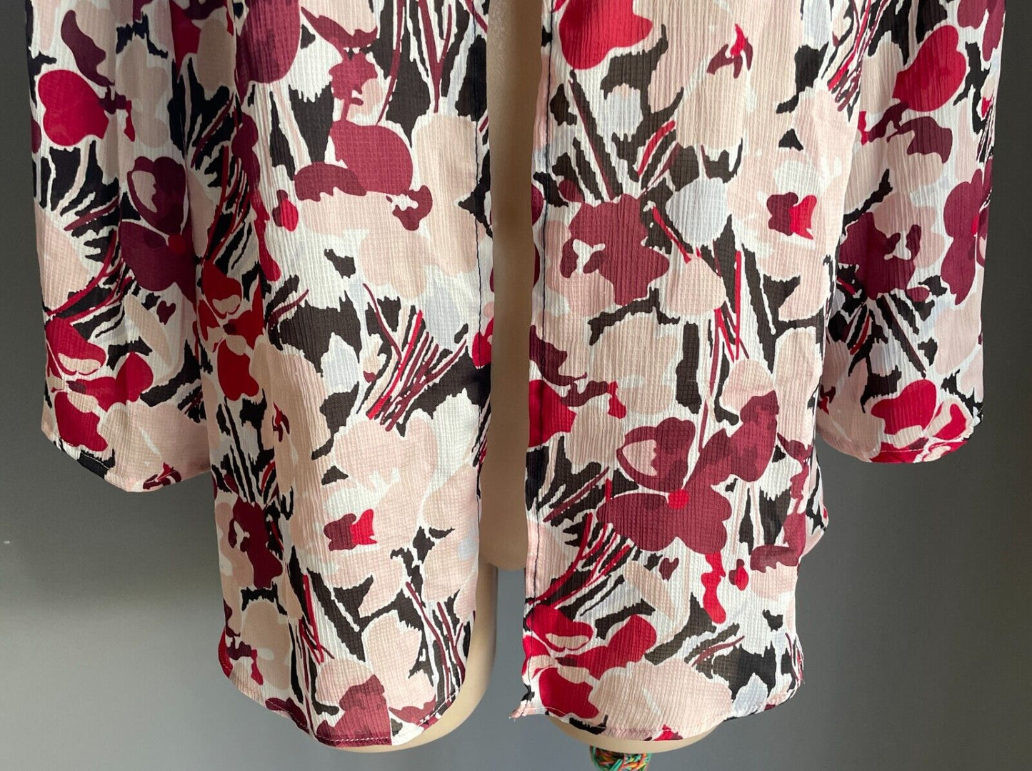 SUZANNE GRAE 3/4 Sleeve Jacket Lightweight Multicolour Floral Print Size 14