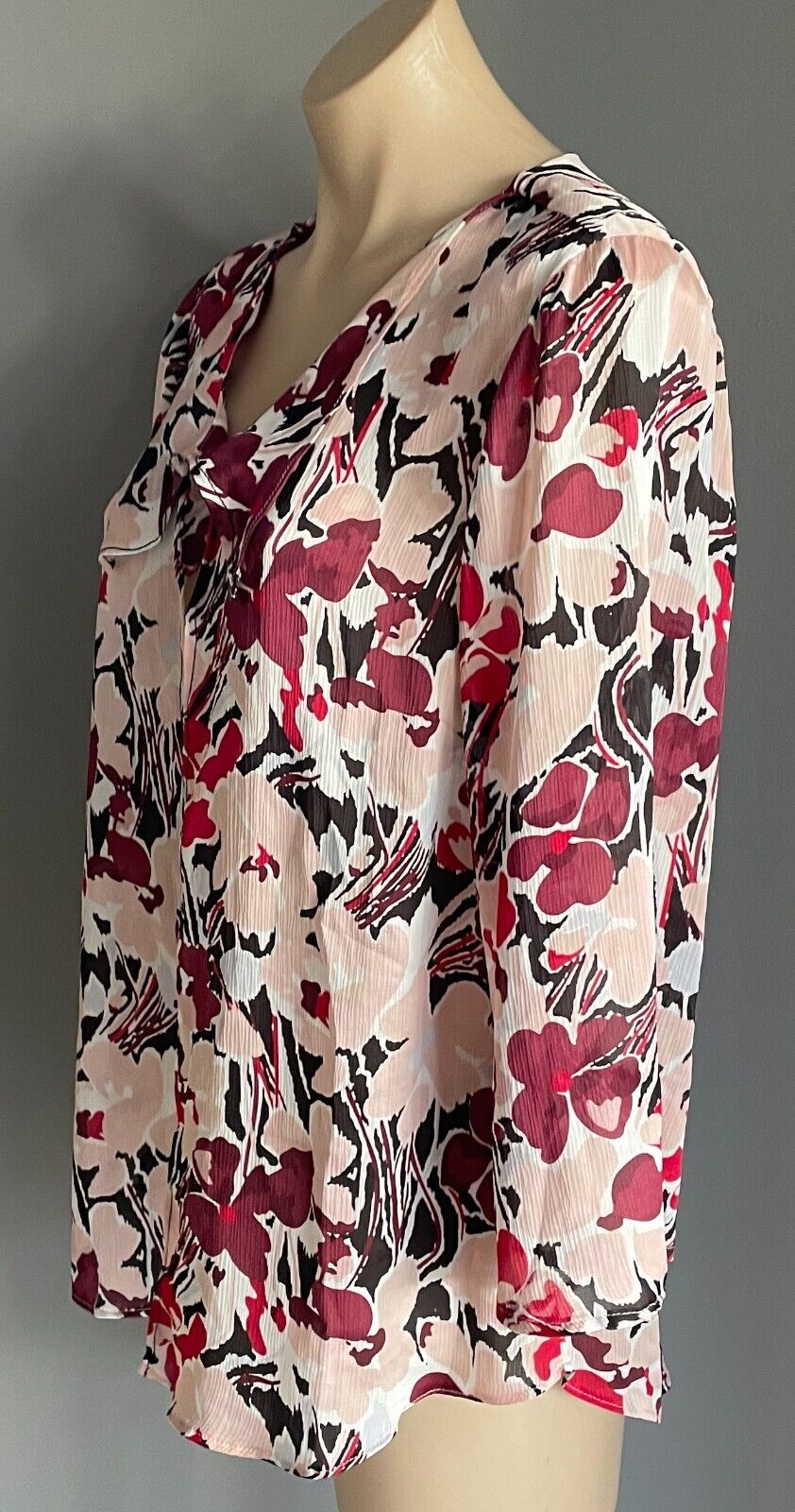 SUZANNE GRAE 3/4 Sleeve Jacket Lightweight Multicolour Floral Print Size 14