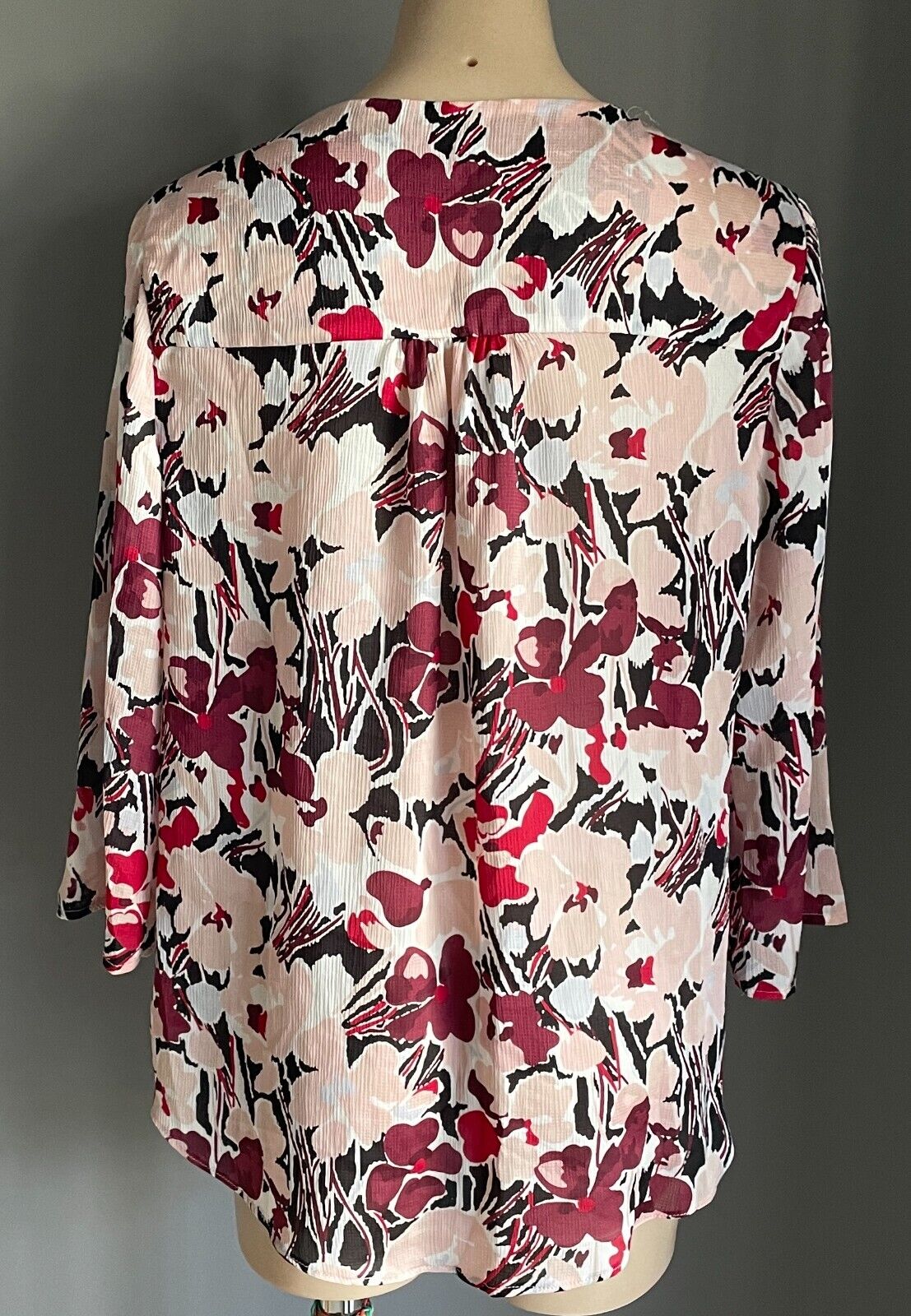 SUZANNE GRAE 3/4 Sleeve Jacket Lightweight Multicolour Floral Print Size 14