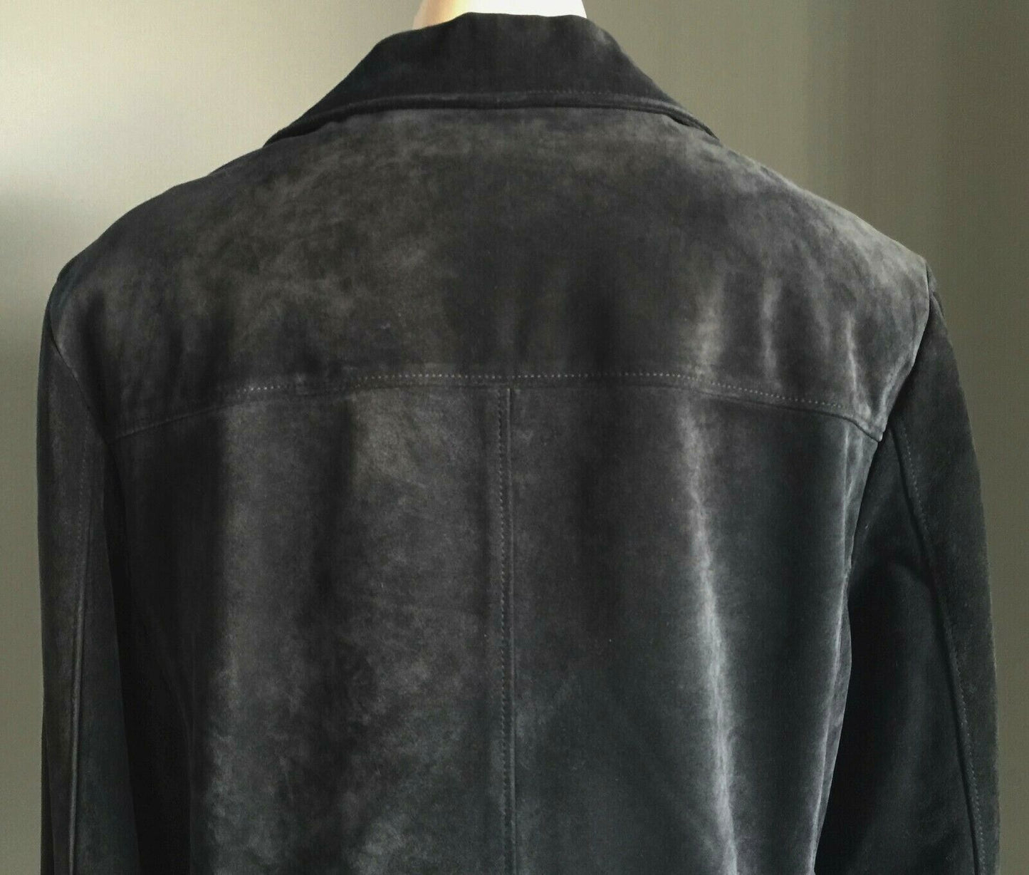 LAURA ASHLEY Jacket Suede Leather Black Coat Size L 14 Retro Vintage