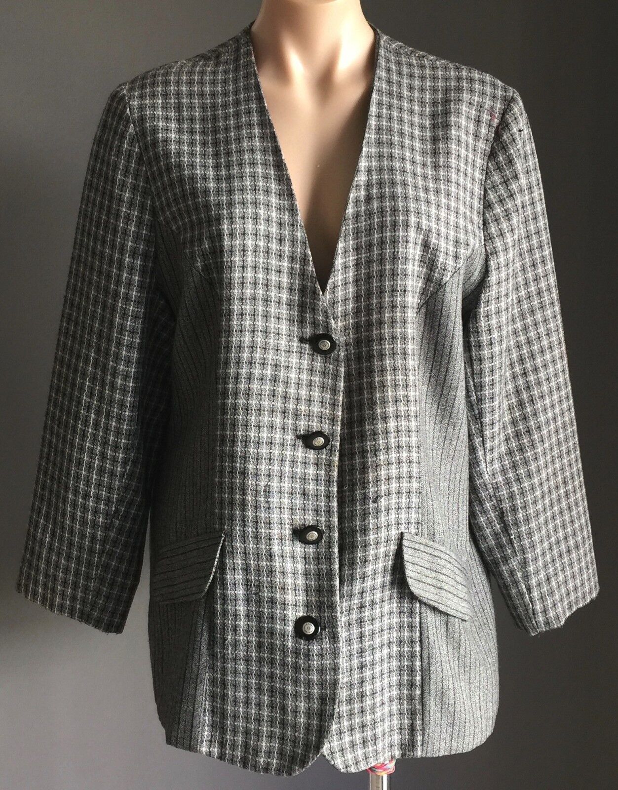 Vintage HARRY POTTER Blazer Grey Black & White Long Sleeve Jacket Ladies Size 14