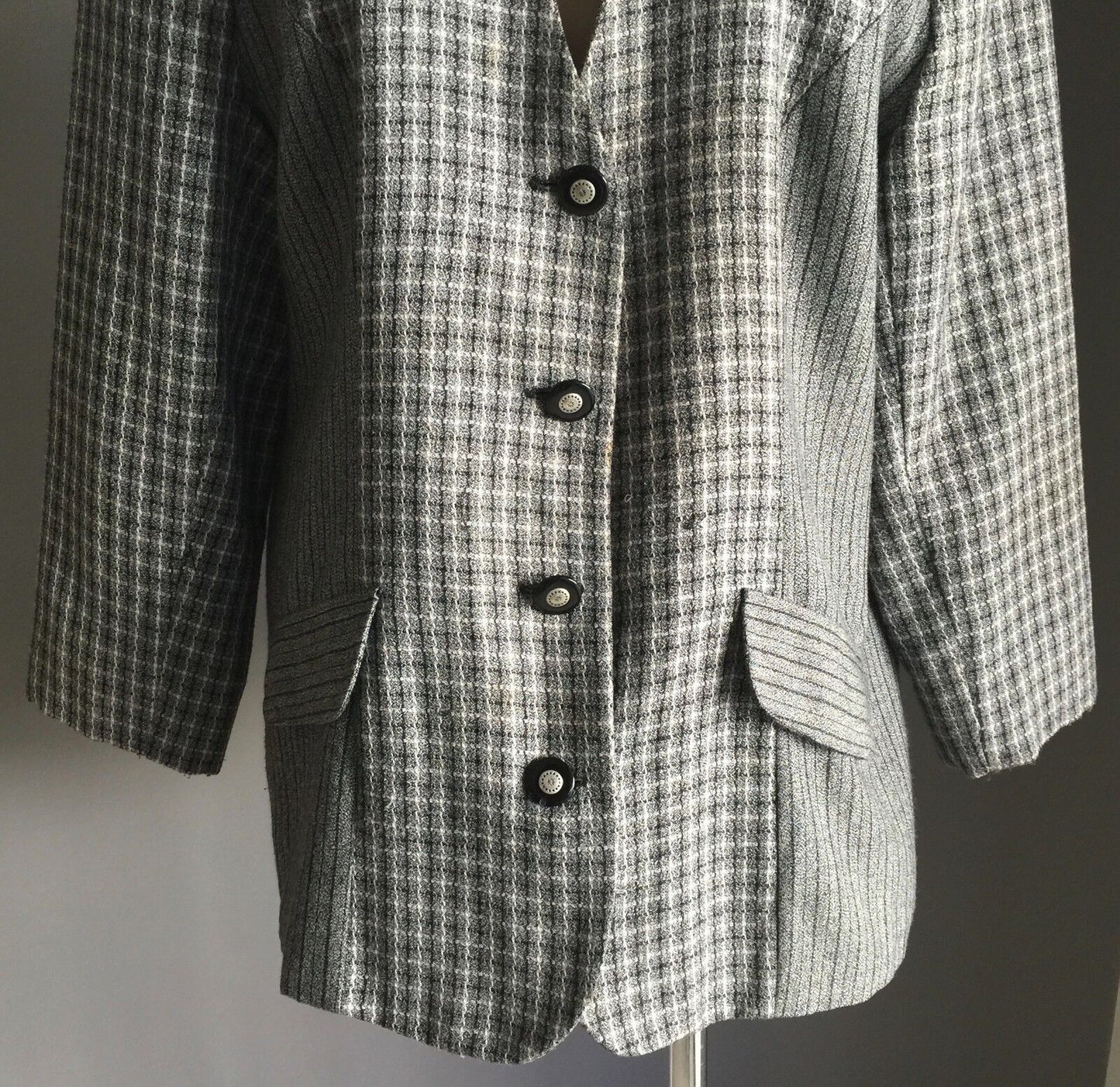 Vintage HARRY POTTER Blazer Grey Black & White Long Sleeve Jacket Ladies Size 14
