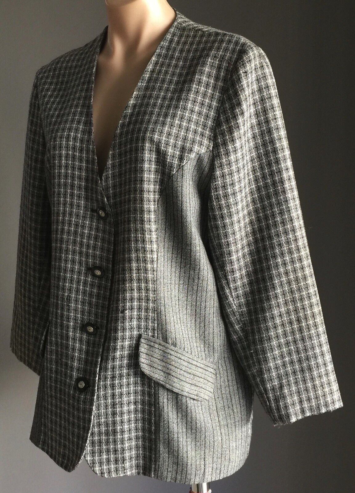 Vintage HARRY POTTER Blazer Grey Black & White Long Sleeve Jacket Ladies Size 14