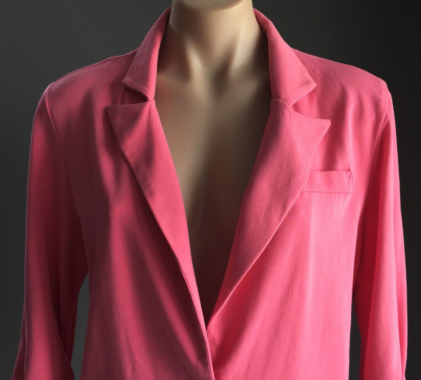 BLUEJADE Jacket Cotton Soft Coral Red Ruched Sleeve Ladies Size L 14
