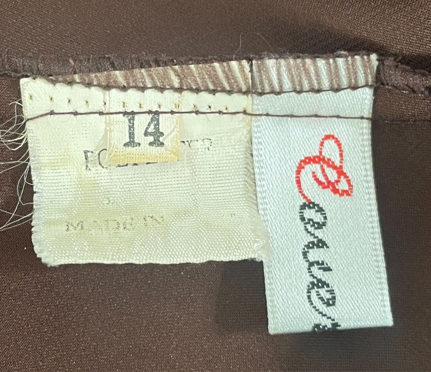 COVER GIRL Camisole Brown Size 14 Silky Satin Lace Adjustable Straps Cami Slip