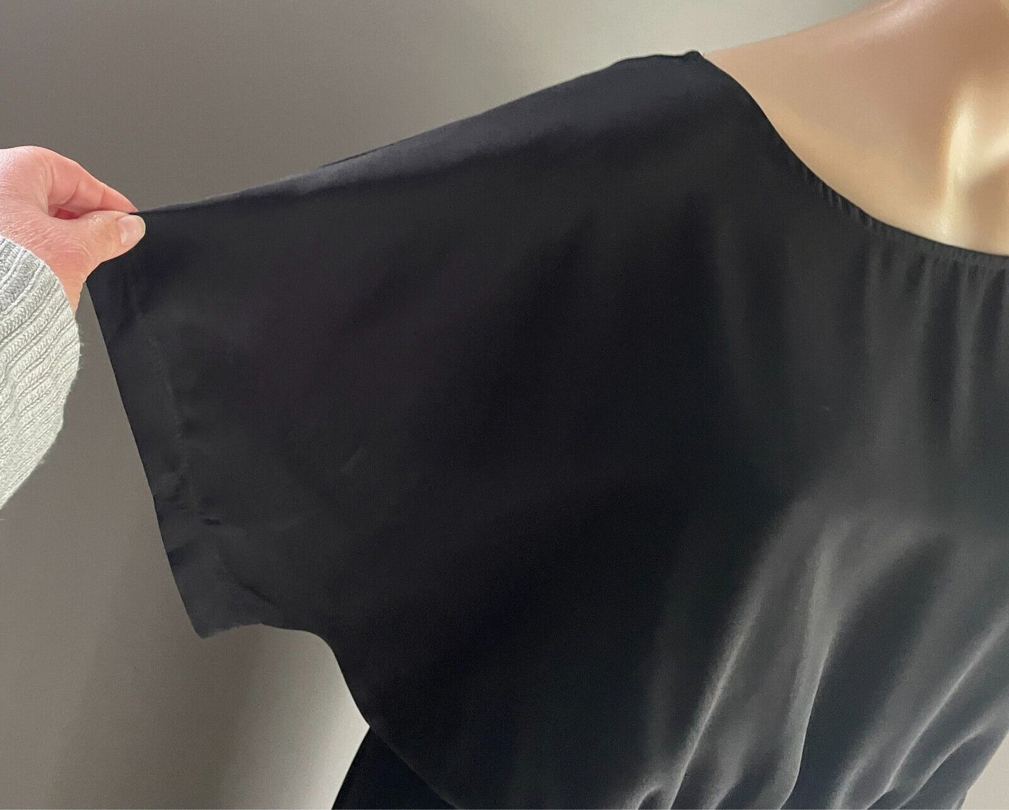 HERE COMES THE SUN Jumpsuit Black Short Sleeve Wide Leg Size 14 Tie Back Waist