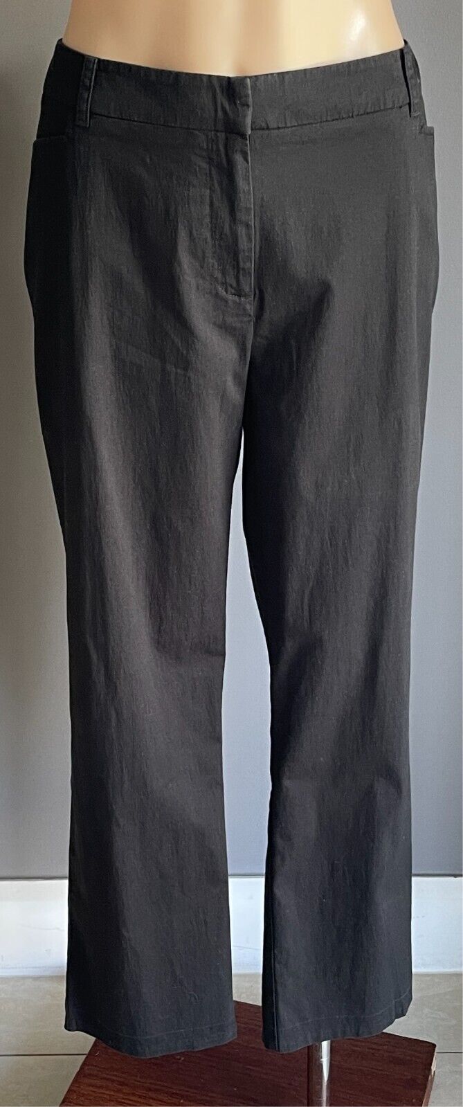 SPORTSCRAFT Black Cotton Blend Cropped Length  Pants Size 16 Stretch