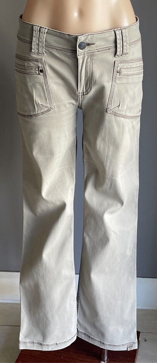 JEEP Light Khaki Utility Trousers Pants Size 32/76cm Waist Boot Leg