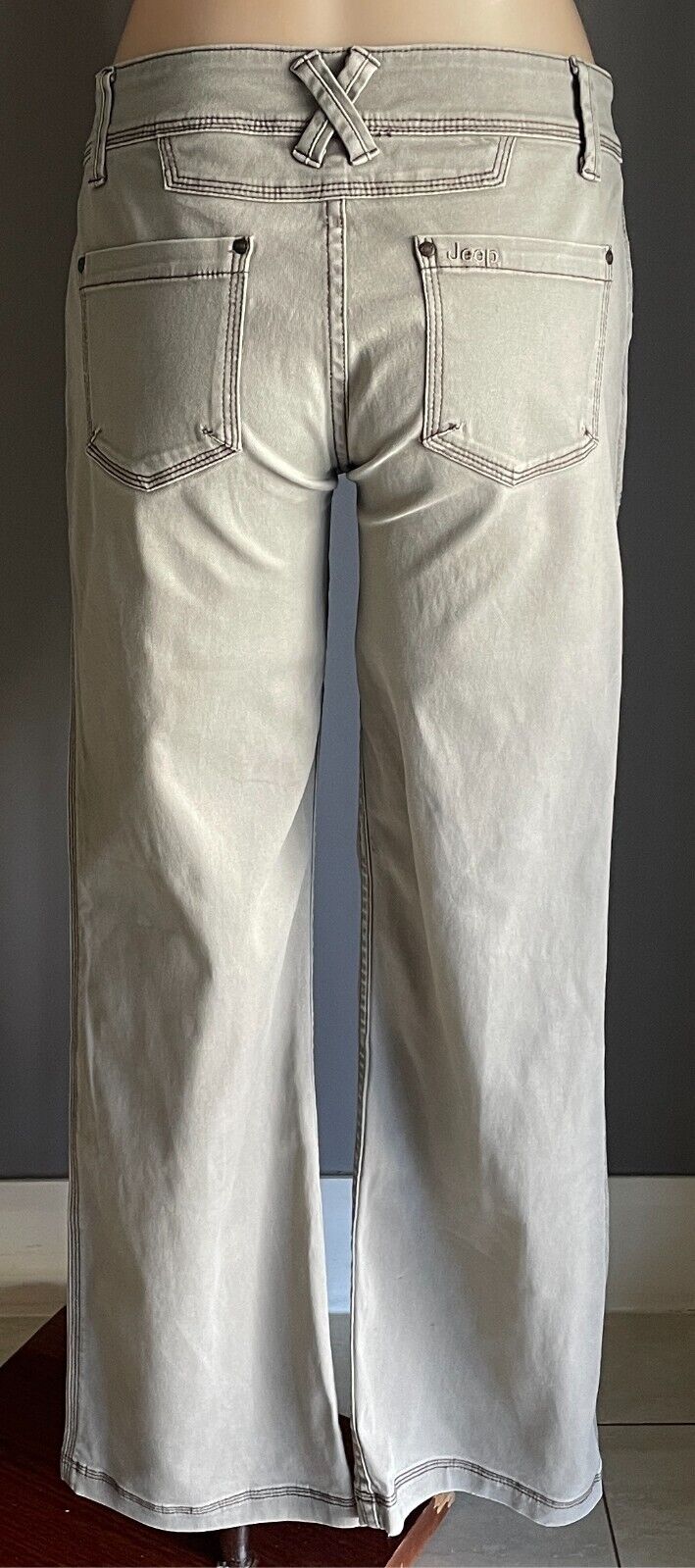 JEEP Light Khaki Utility Trousers Pants Size 32/76cm Waist Boot Leg