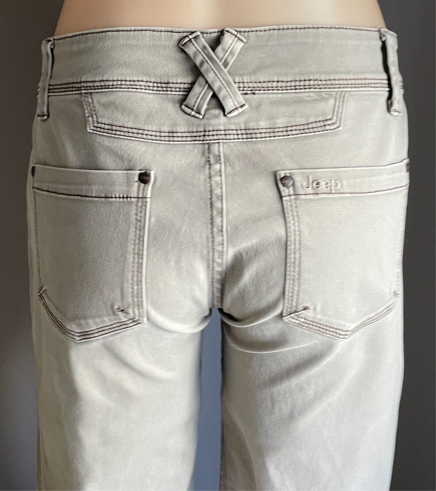 JEEP Light Khaki Utility Trousers Pants Size 32/76cm Waist Boot Leg