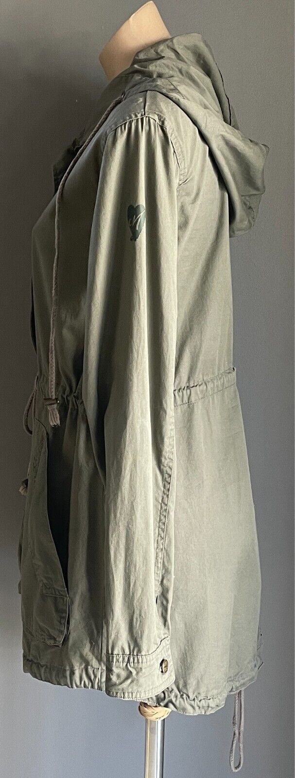 MAMBO Anorak ParkaJacket Khaki Size 10 Lightweight Cotton Long Sleeves Hoodie