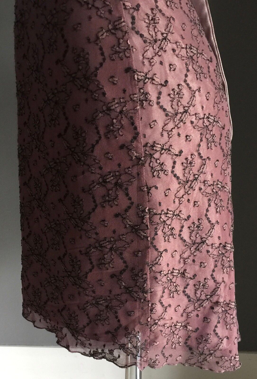 GARFUNKLE Halter Neck Dress Size 8 10 Dusty Pink Black Lace Australia Vtg NEW