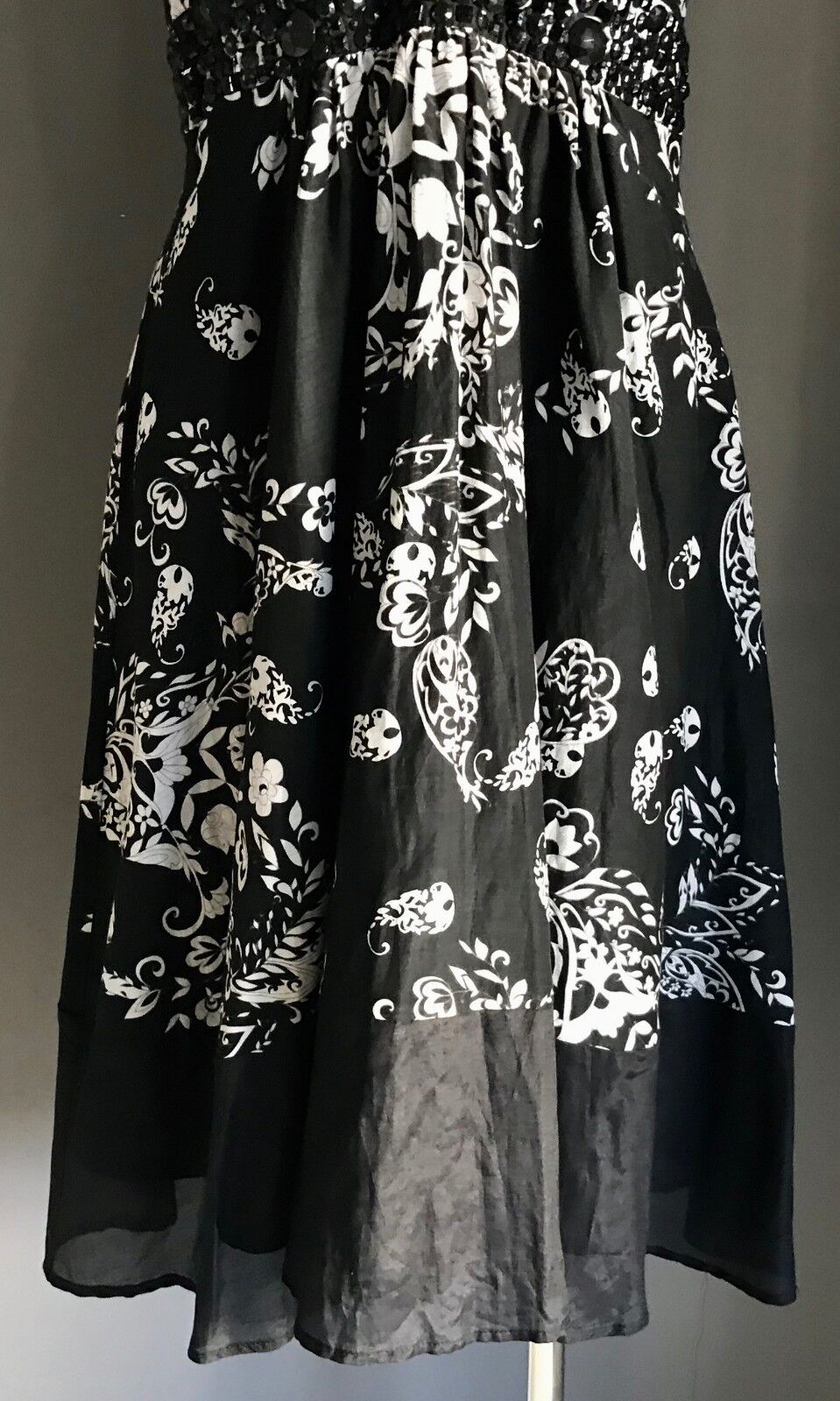 SUITE 62 BOUTIQUE Halter Neck Dress Size 14 Black & White Paisley & Floral NEW
