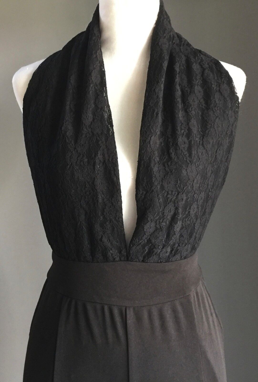 CaiDieNu Jumpsuit Size L 12 14 Black Backless Pantsuit Hollywood Chic NEW
