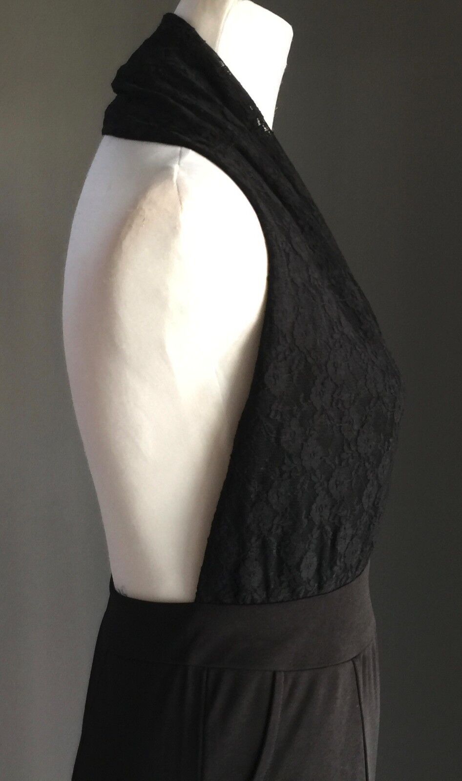 CaiDieNu Jumpsuit Size L 12 14 Black Backless Pantsuit Hollywood Chic NEW