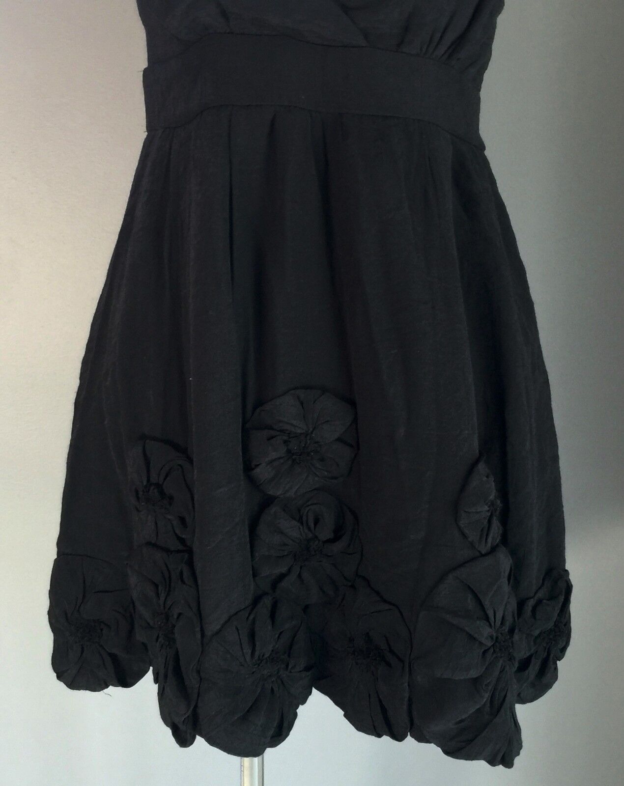 LBD HARVEY WHO?  Halter Neck Dress Size 10 Black LBD Floral Hem Sexy NEW