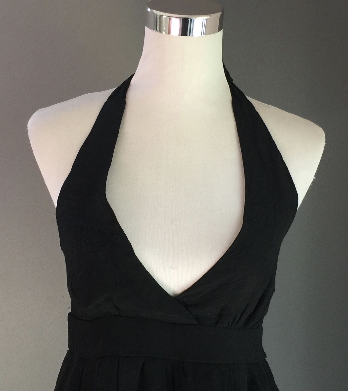 LBD HARVEY WHO?  Halter Neck Dress Size 10 Black LBD Floral Hem Sexy NEW