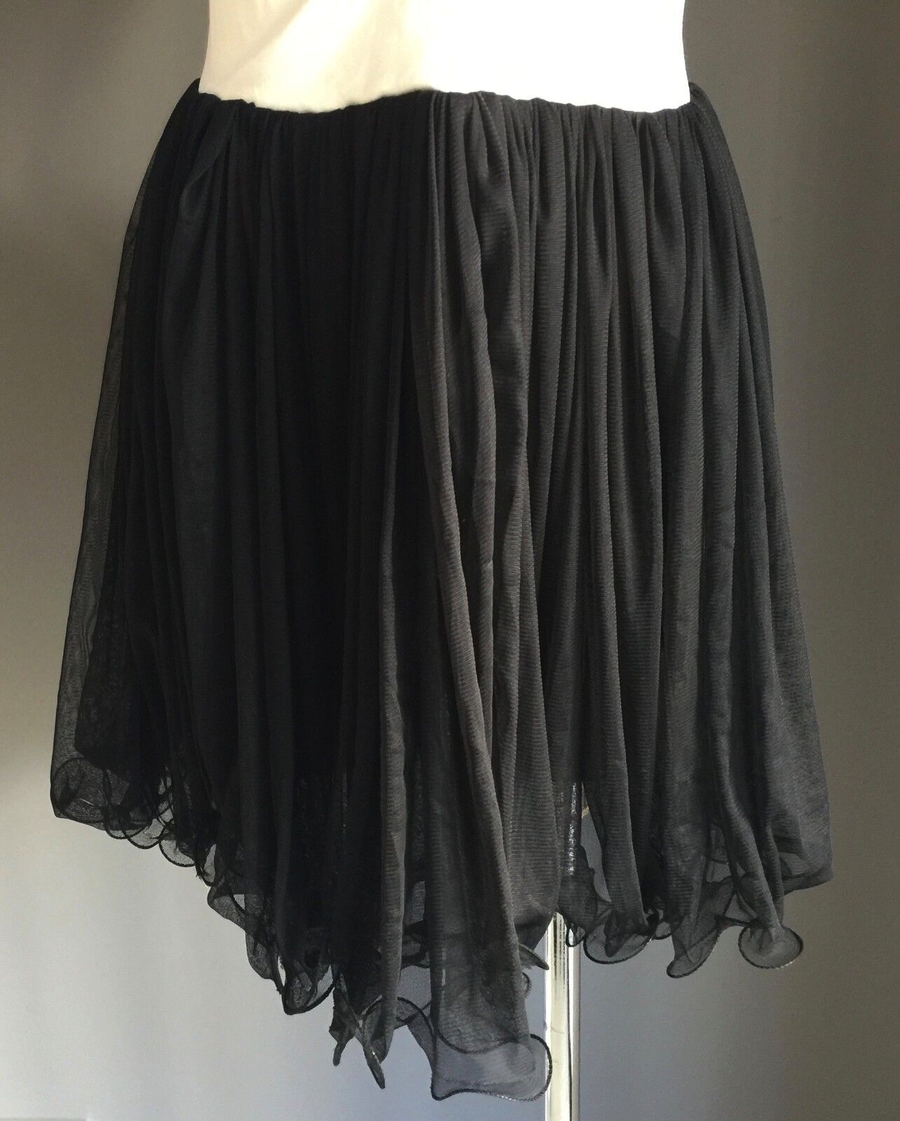 MARIA DE GUZMAN Halter Neck Dress Size 12 MINI Fuchsia White Black Sheer Fab