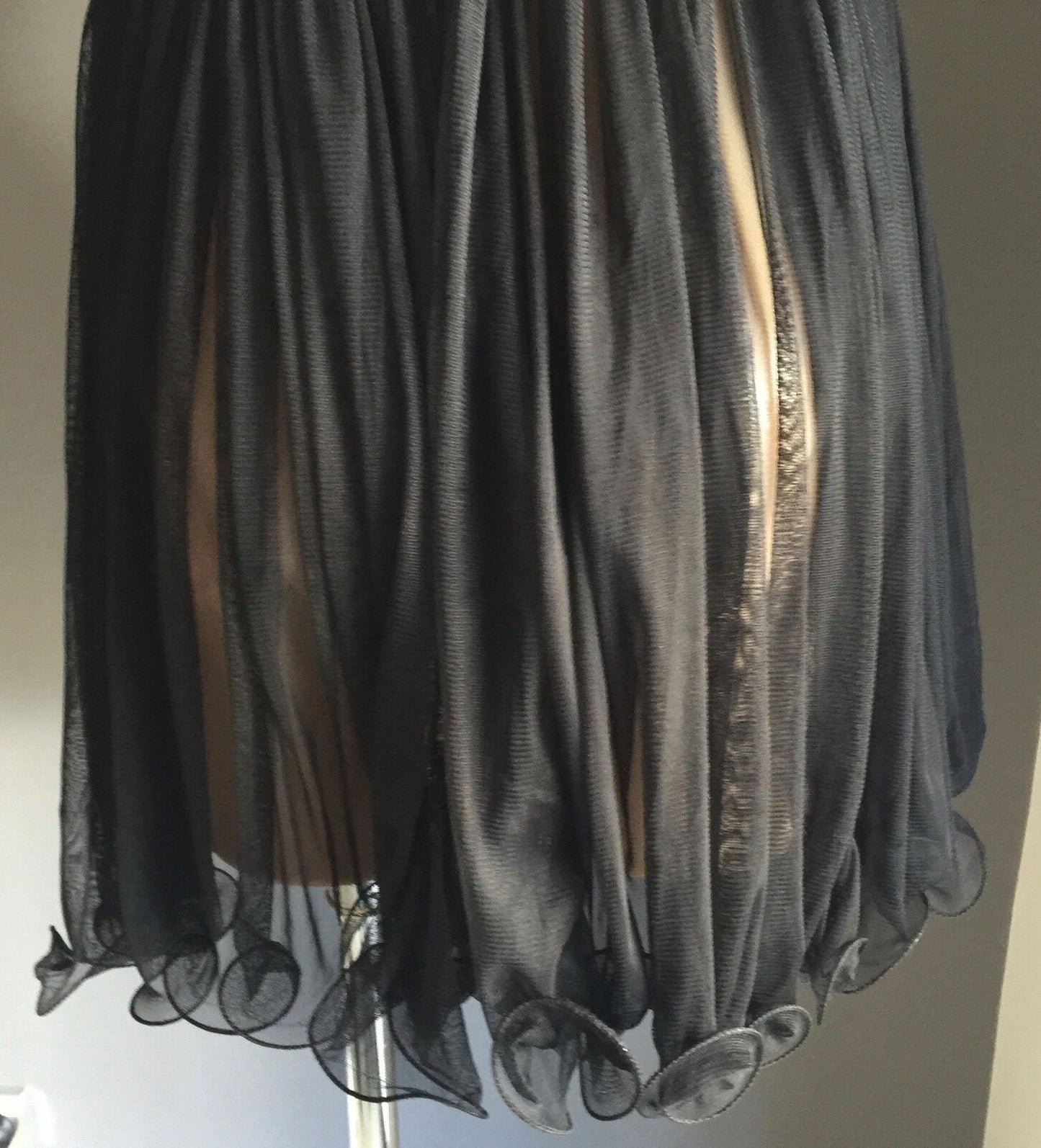MARIA DE GUZMAN Halter Neck Dress Size 12 MINI Fuchsia White Black Sheer Fab
