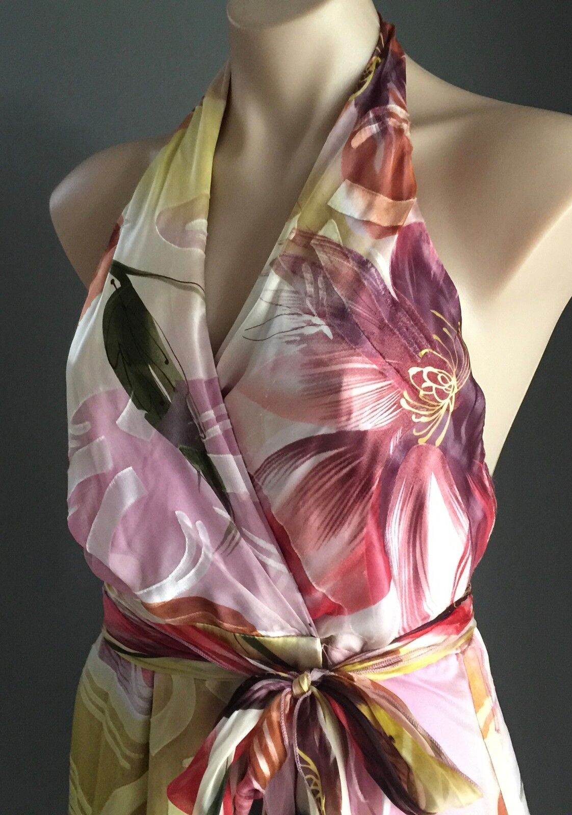 F GEAR Halter Neck Dress Size 10 & 12 MultiColoured Tropical Print Party NEW