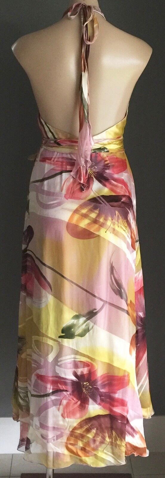 F GEAR Halter Neck Dress Size 10 & 12 MultiColoured Tropical Print Party NEW