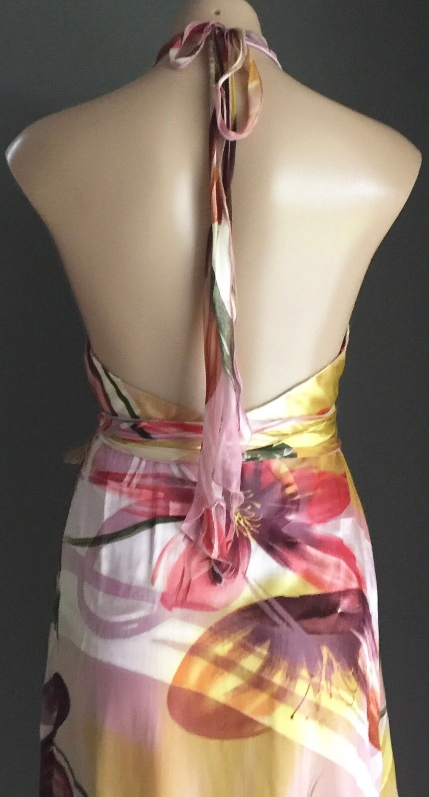 F GEAR Halter Neck Dress Size 10 & 12 MultiColoured Tropical Print Party NEW