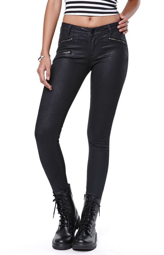 BULLHEAD DENIM CO  "Skinniest" Denim Jeans Black Coated Size US 3 AU 6 USA Rare