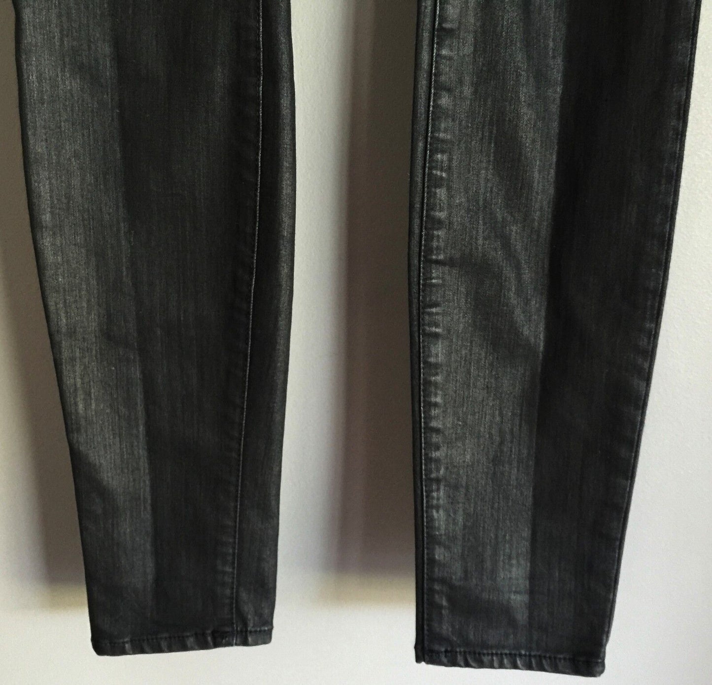BULLHEAD DENIM CO  "Skinniest" Denim Jeans Black Coated Size US 3 AU 6 USA Rare