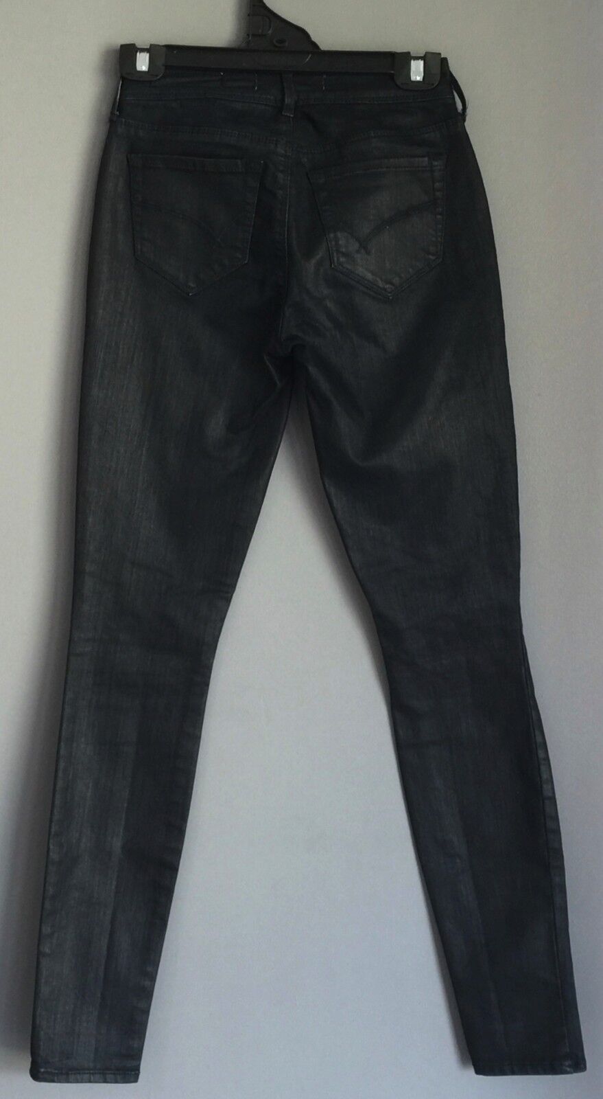 BULLHEAD DENIM CO  "Skinniest" Denim Jeans Black Coated Size US 3 AU 6 USA Rare