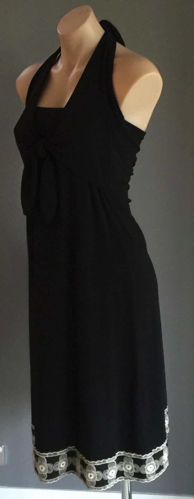 RUTH TATE SYDNEY Halter Neck Dress Size 8  10 Frock Black Ladies Gorgeous NEW