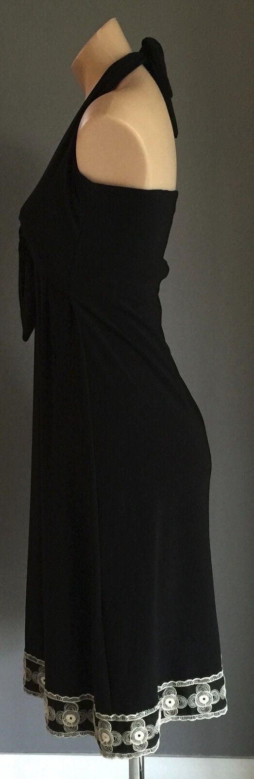 RUTH TATE SYDNEY Halter Neck Dress Size 8  10 Frock Black Ladies Gorgeous NEW