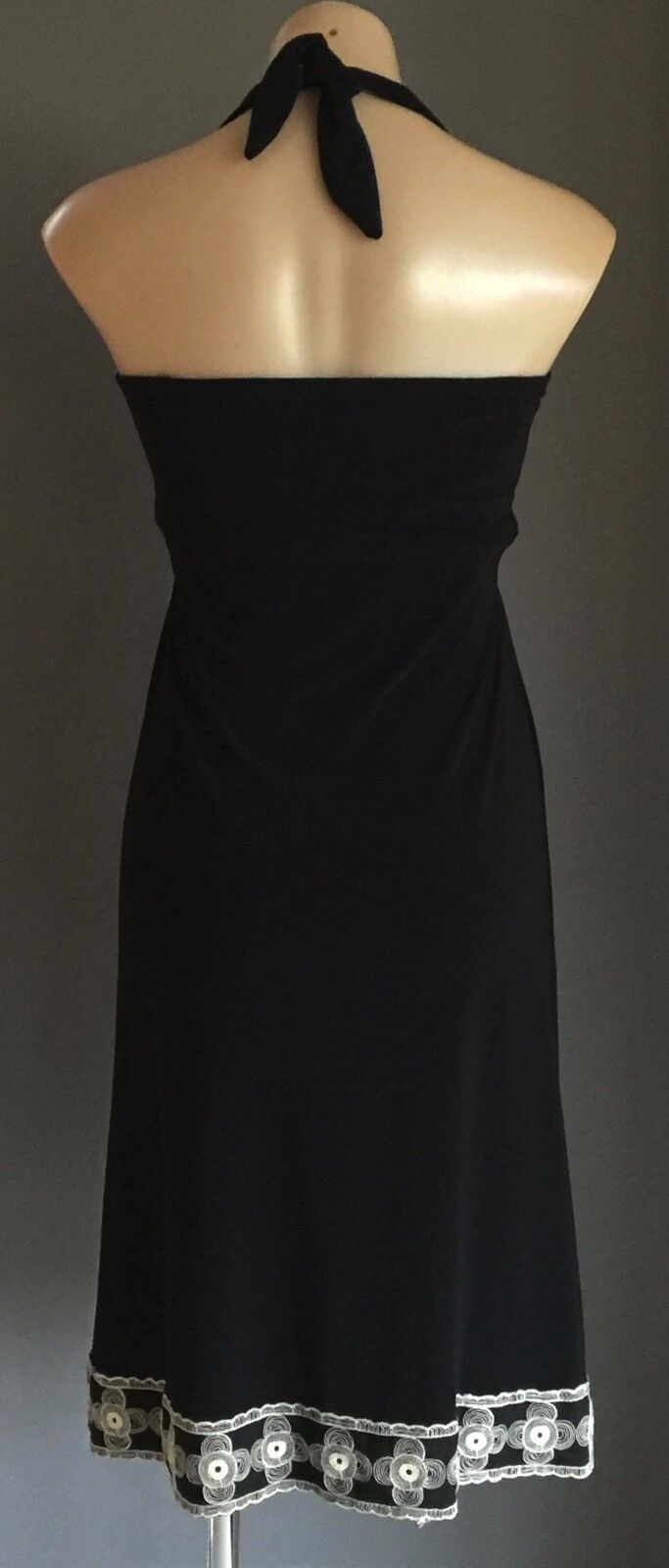 RUTH TATE SYDNEY Halter Neck Dress Size 8  10 Frock Black Ladies Gorgeous NEW
