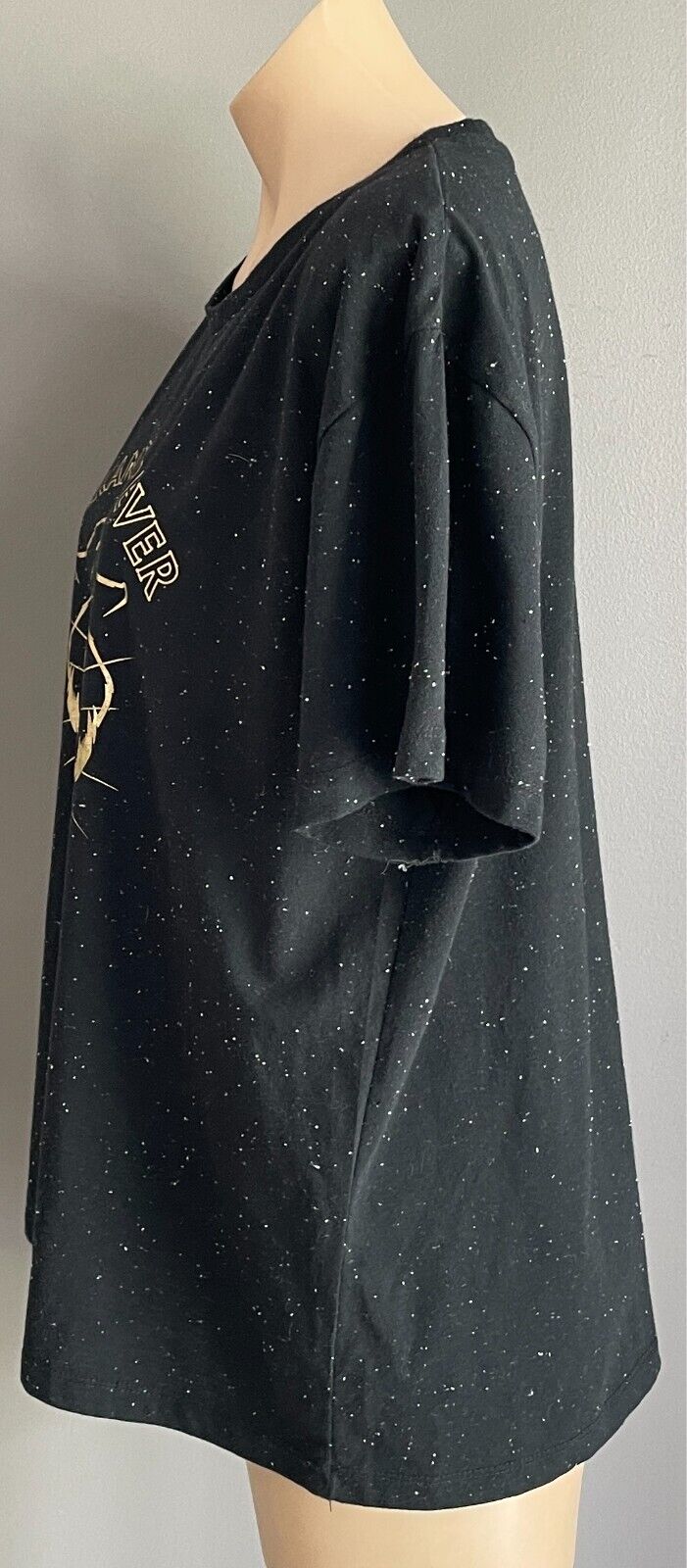MARVEL AVENGERS Black/White Speckle Gold T-Shirt "Wakanda Forever" Size 3XL