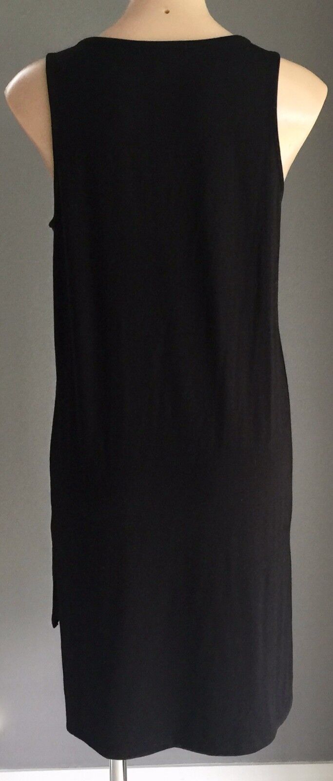 FOREVER 21 Dress Black Sleeveless Stud Trim Stretch Shift Size S 10