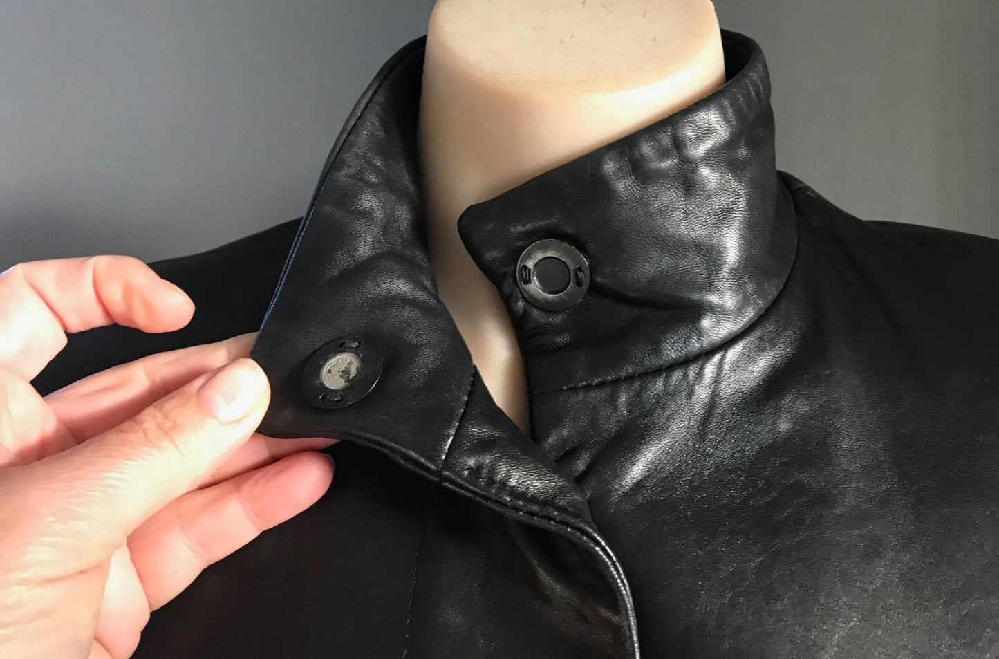 VINETTI Leather Coat Lamb Skin Jacket Black Size S 10 Australia Vintage