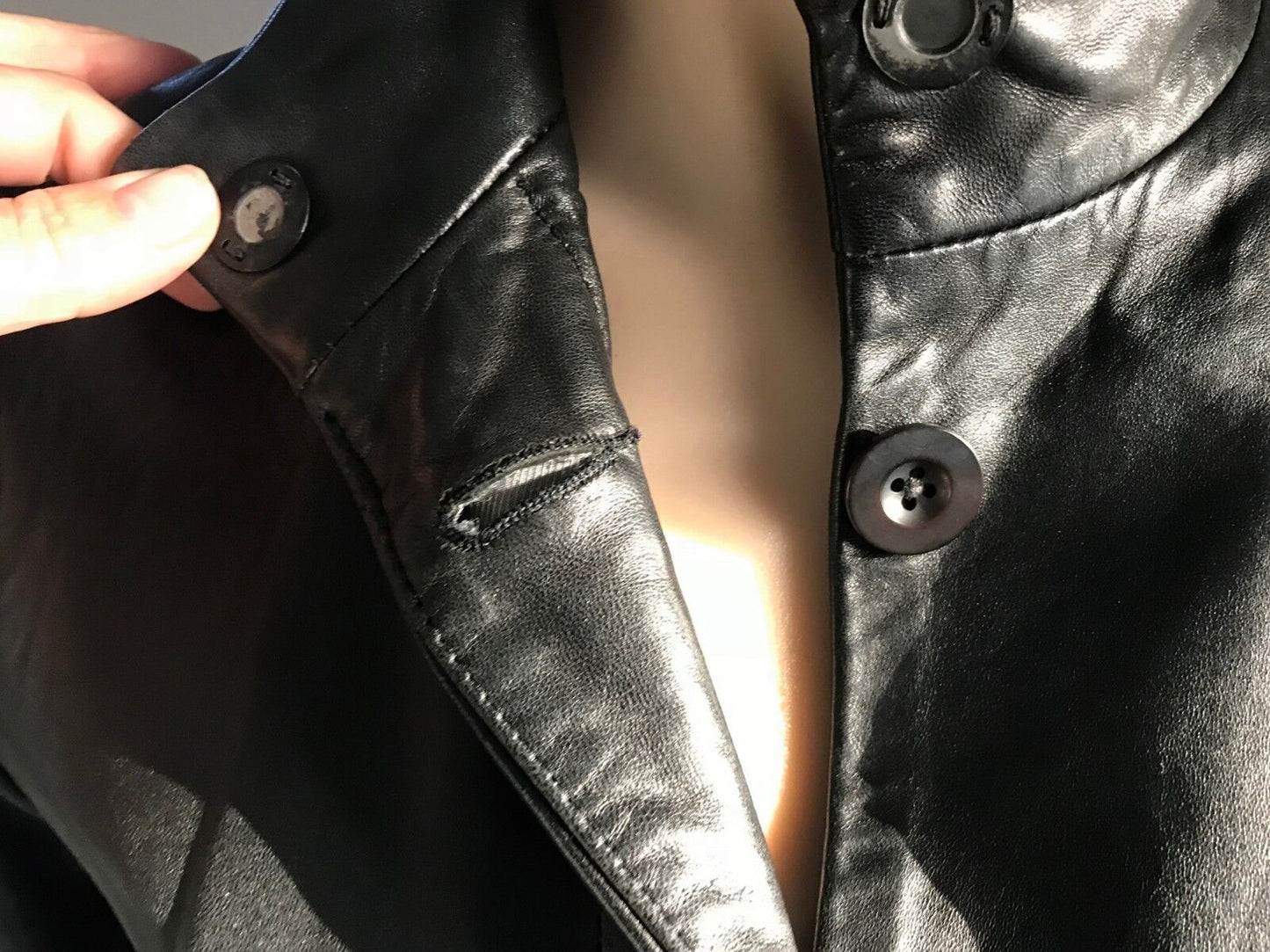 VINETTI Leather Coat Lamb Skin Jacket Black Size S 10 Australia Vintage