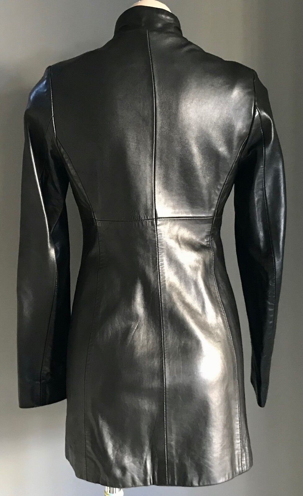VINETTI Leather Coat Lamb Skin Jacket Black Size S 10 Australia Vintage