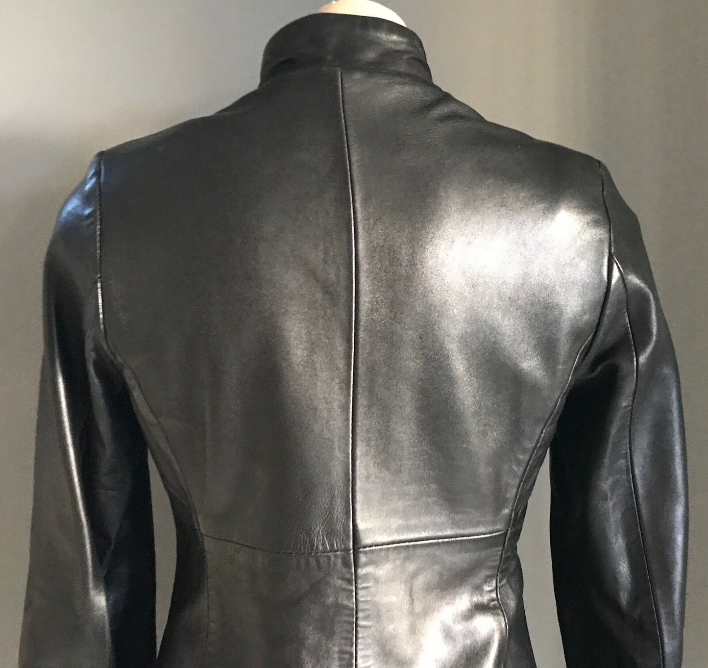 VINETTI Leather Coat Lamb Skin Jacket Black Size S 10 Australia Vintage