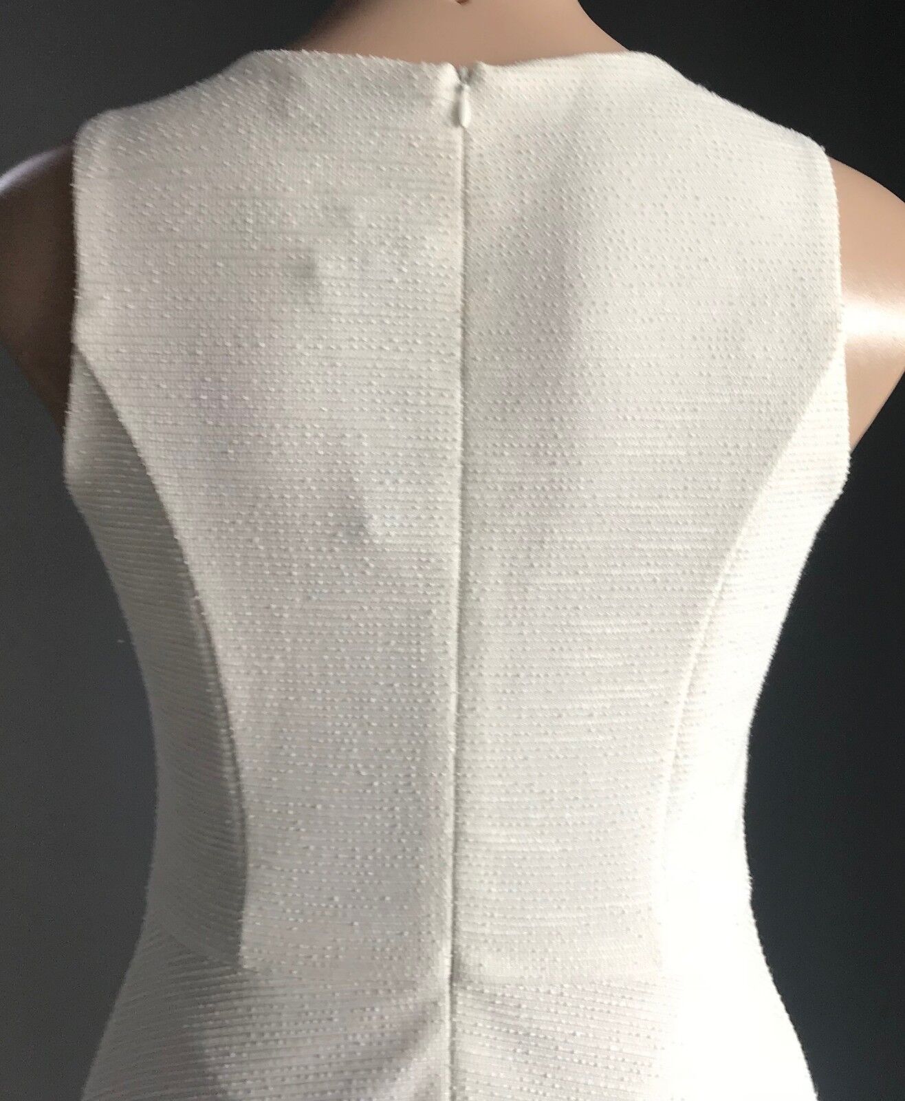 ZALORA Dress Off White Asymmetric Hem Fit & Flare Sleeveless Size S AU 10 NEW